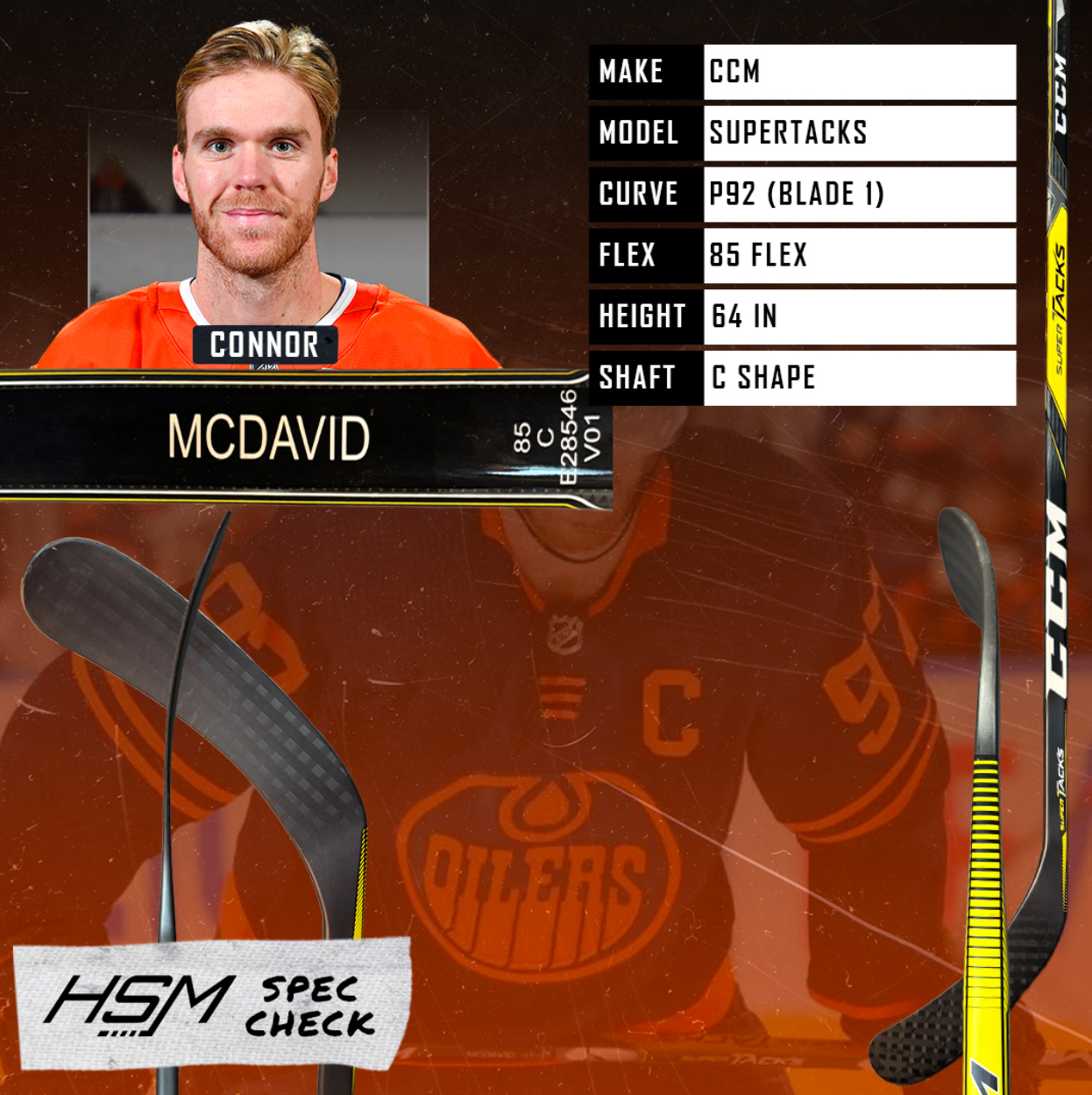 Connor Mcdavid Stick Spec Check