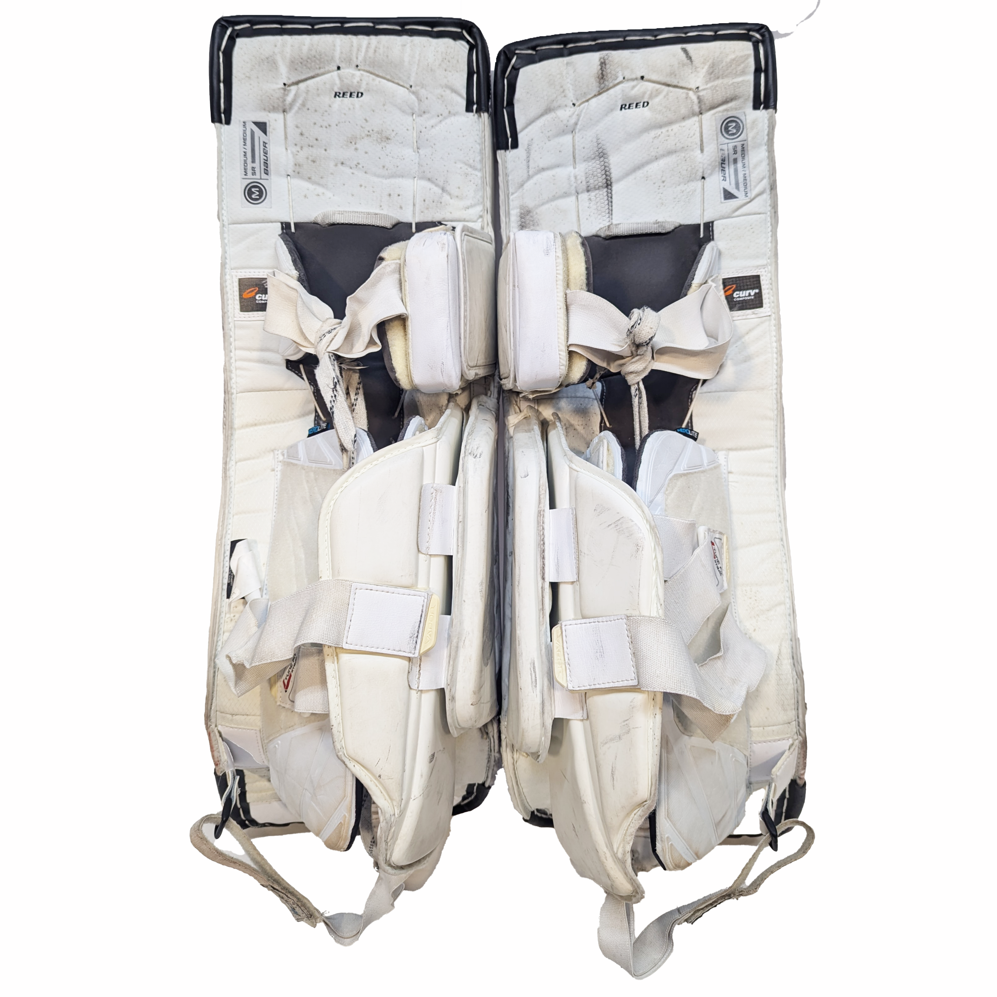 Bauer Supreme 2S Pro - Used Pro Stock Goalie Pads (White/Maroon)