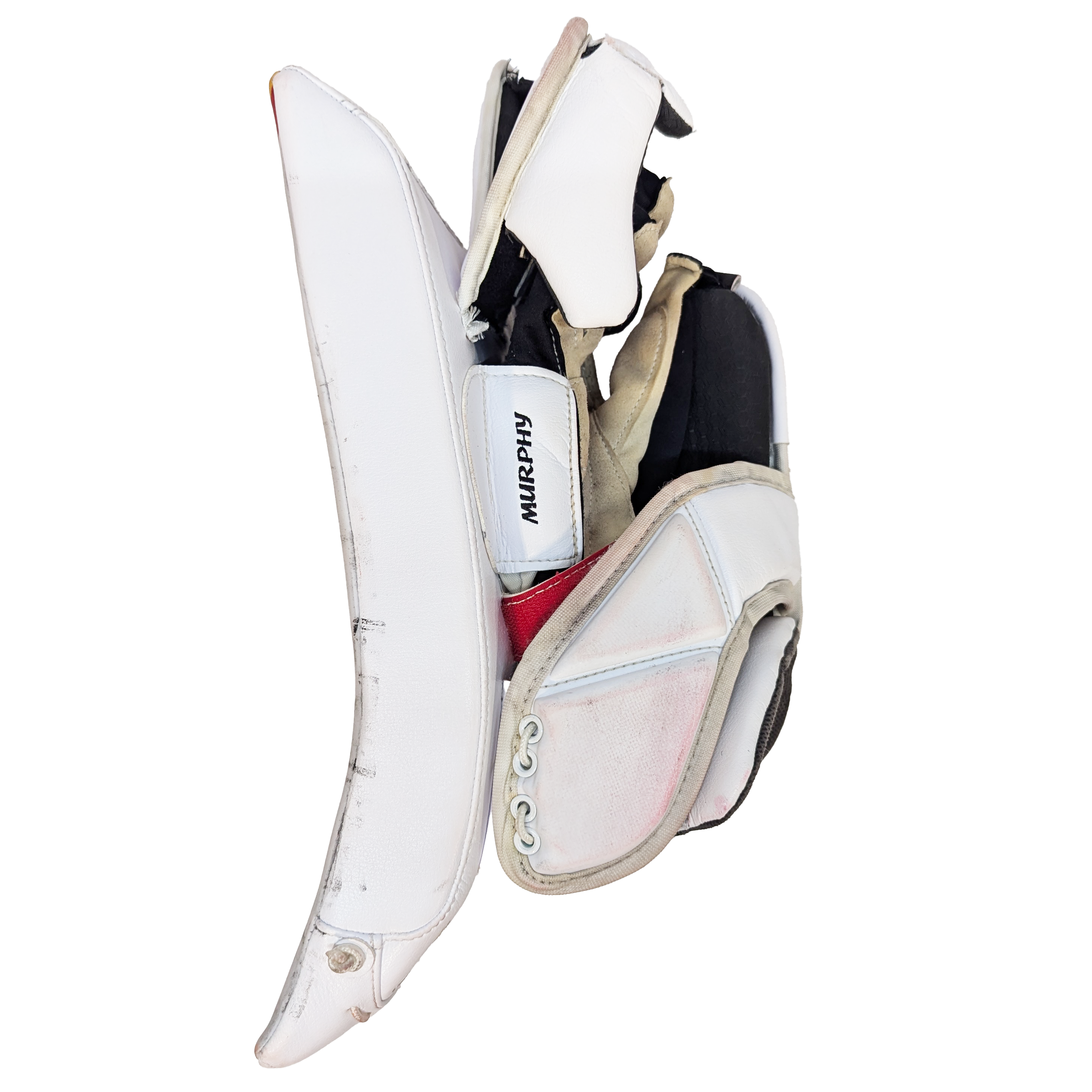 Bauer Vapor HyperLite -AHL Used Pro Stock Goalie Full Set (White/Red/Yellow)