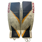 CCM Extreme Flex 6 - Used Pro Stock Goalie Pads (White/Navy/Yellow)
