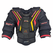 Vaughn Ventus SLR2 Pro Carbon – Plastron de gardien de but Pro Stock d'occasion (noir/rouge/jaune)