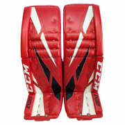 CCM Extreme Flex 4 - Jambières de gardien de but NCAA Pro Stock Senior d'occasion (rouge/noir/blanc)