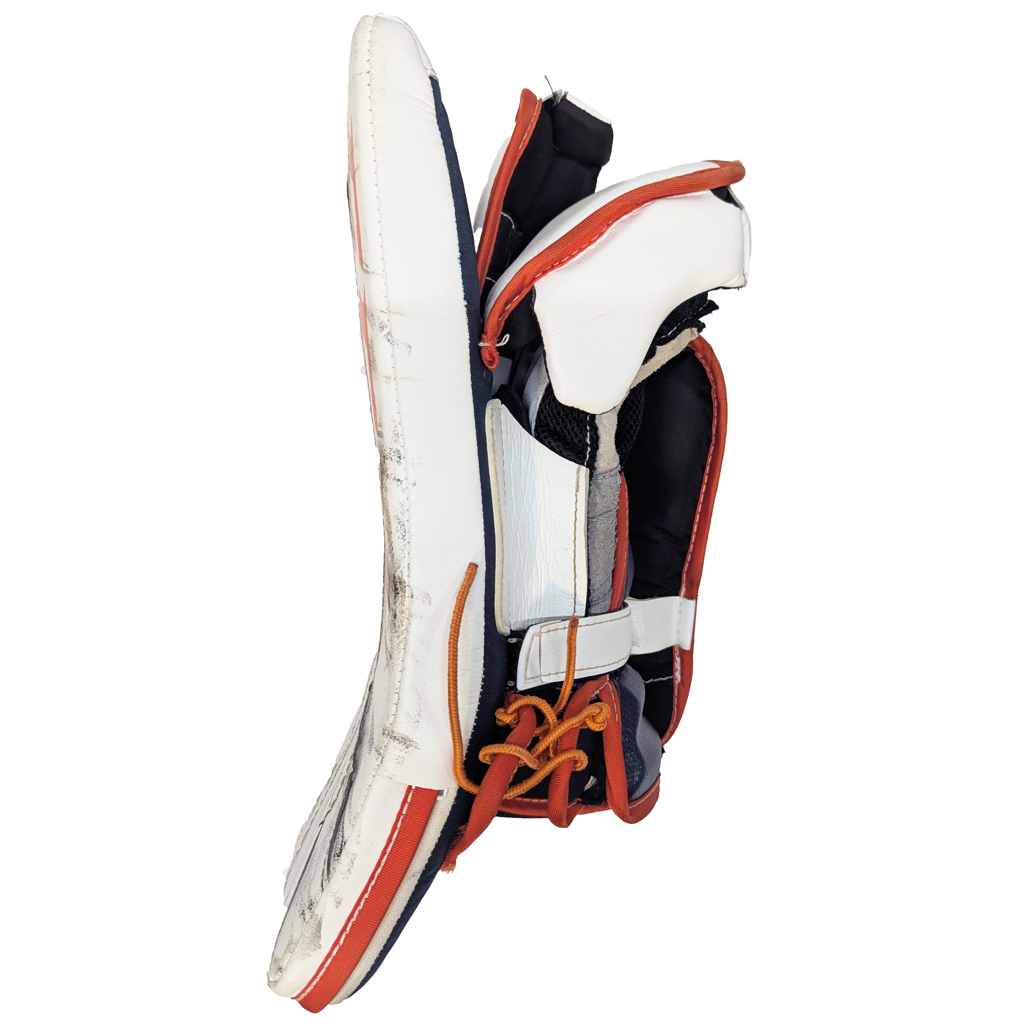 CCM Axis - Used WHL Pro Stock Goalie Blocker (White/Orange/Navy)