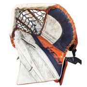 CCM Extreme Flex 5 - Gant de gardien de but Pro Stock d'occasion (blanc/orange/bleu marine)