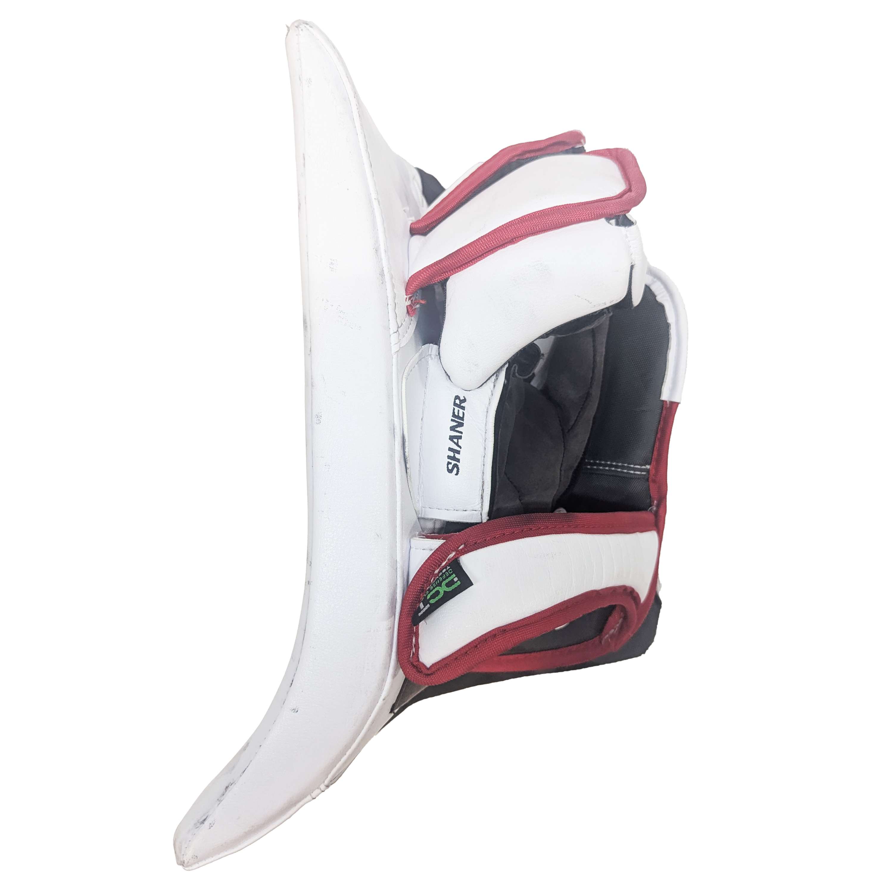 Bauer Vapor Hyperlite 2 - NCAA Used Pro Stock Goalie Blocker (White/Red)