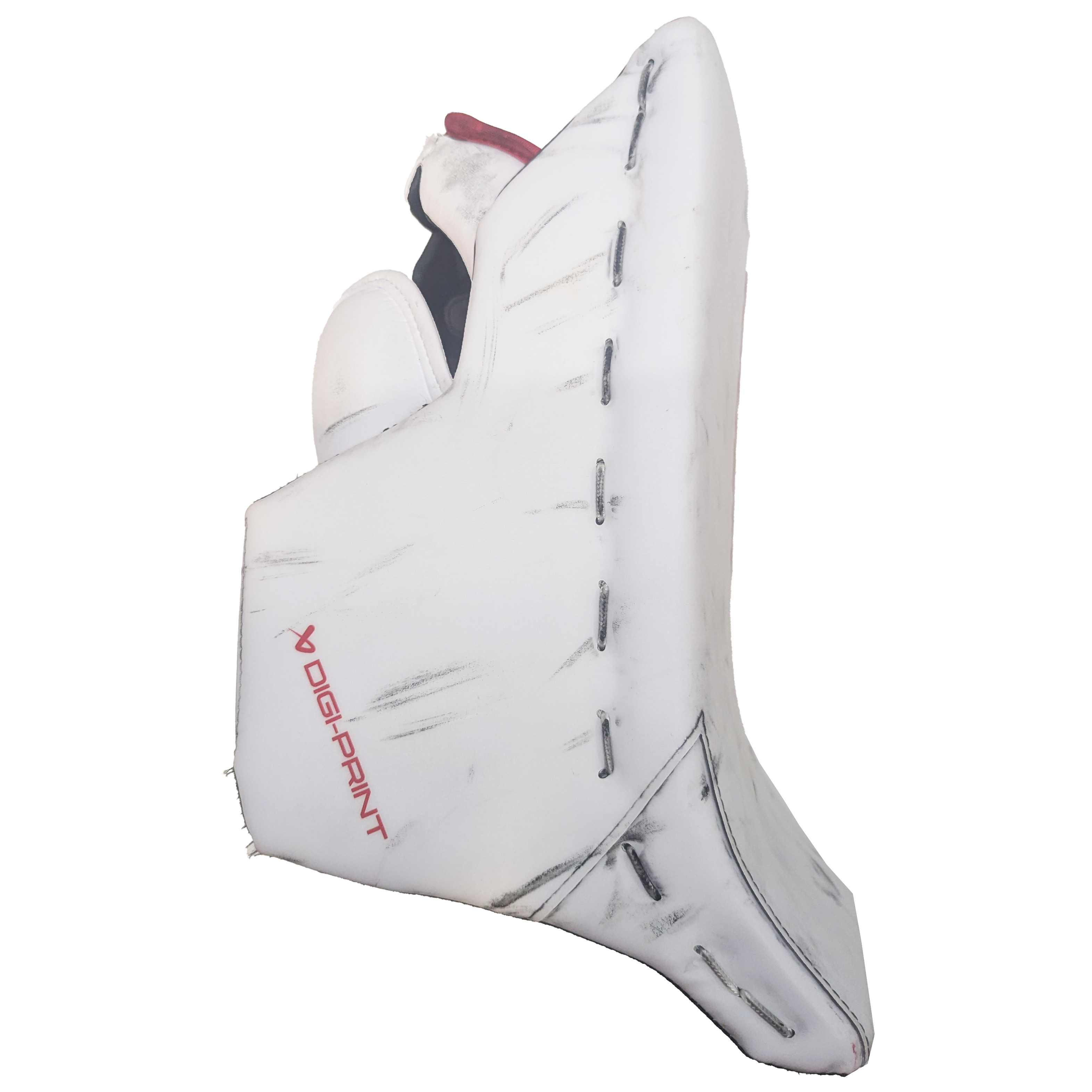 Bauer Vapor Hyperlite 2 - NCAA Used Pro Stock Goalie Blocker (White/Red)