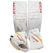 CCM Extreme Flex 6 - Ensemble complet de gardien de but senior AHL Pro Stock d'occasion (blanc/rouge/jaune)