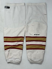 QMJHL - Used CCM Hockey Sock (White/Maroon/Gold)