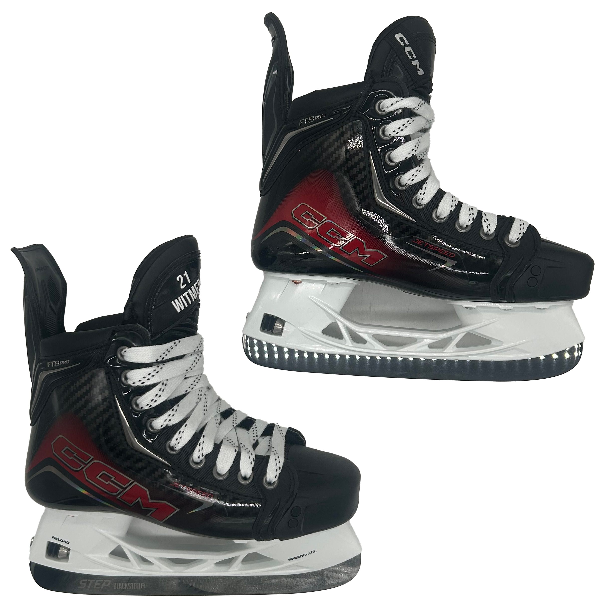 CCM Jetspeed FT8 Pro - Pro Stock Hockey Skates - Size 4 (Red)
