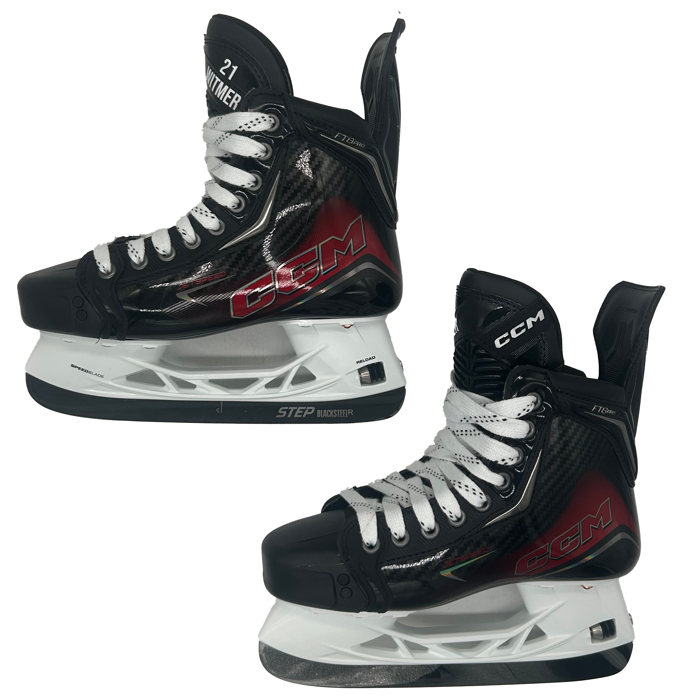 CCM Jetspeed FT8 Pro - Pro Stock Hockey Skates - Size 4 (Red)