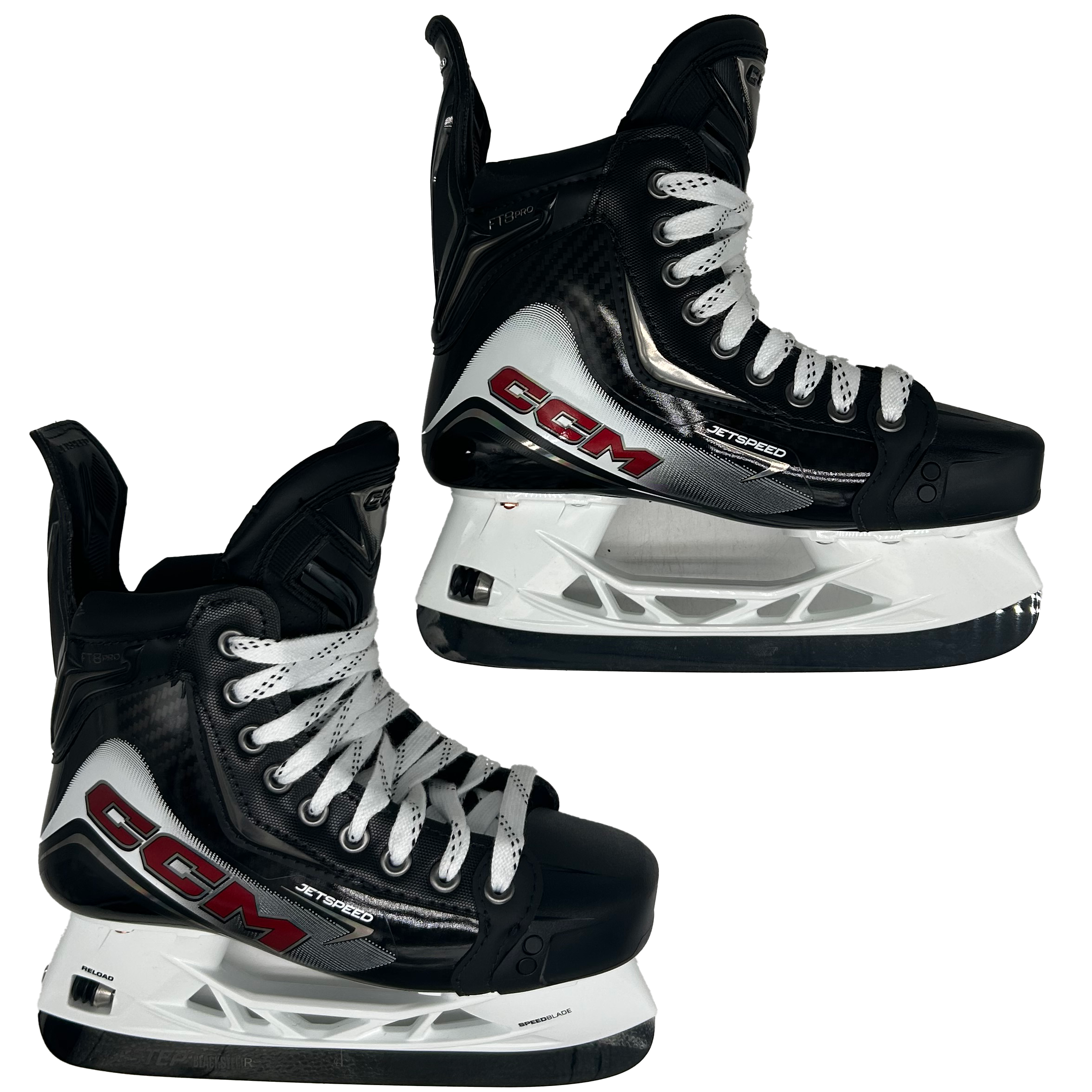 CCM Jetspeed FT8 Pro - Pro Stock Hockey Skates - Size 4EE (White/Red)