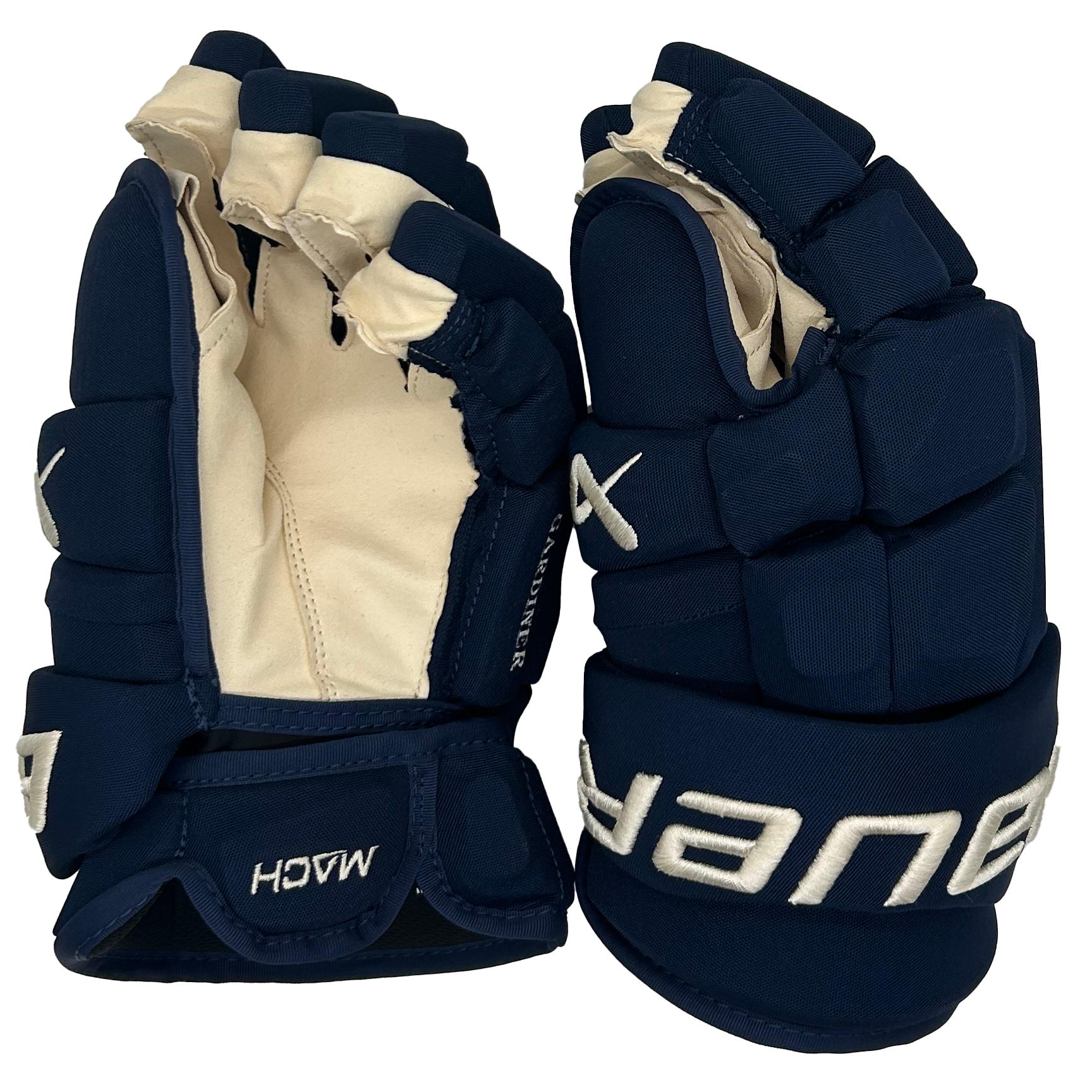 Bauer Supreme Mach - PWHL Pro Stock Glove - Montreal Victoire (Navy/Gold)