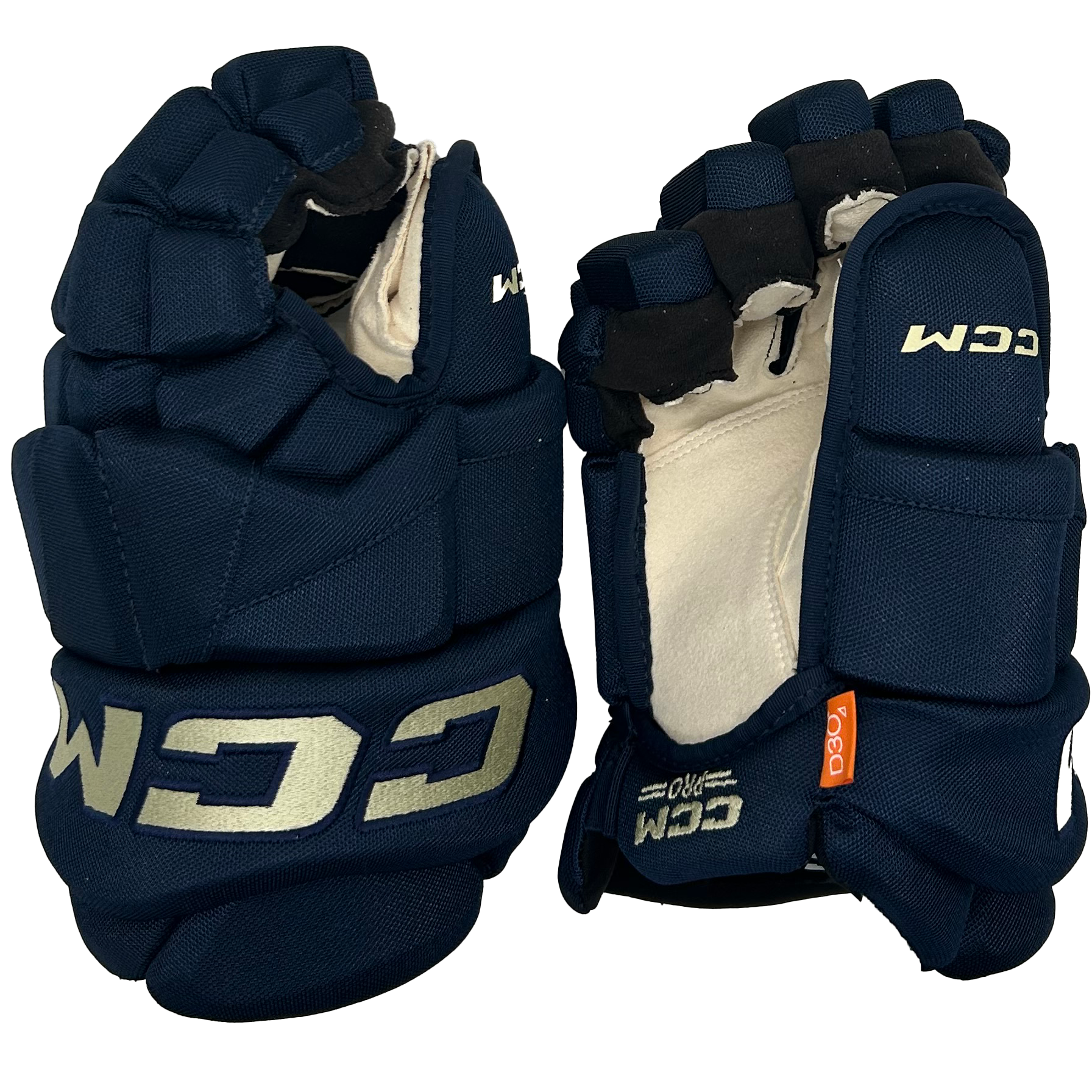 CCM HGTKXFSP - PWHL Pro Stock Glove - Montreal Victoire (Navy/Gold)