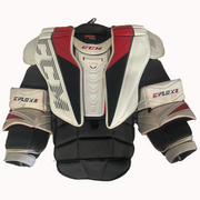 CCM Extreme Flex 5 Pro - Plastron de gardien de but Pro d'occasion (blanc/rouge)
