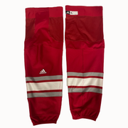 NCAA - Chaussettes de hockey Adidas (rouge/blanc/gris)