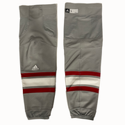 NCAA - Chaussettes de hockey Adidas (gris/blanc/rouge)
