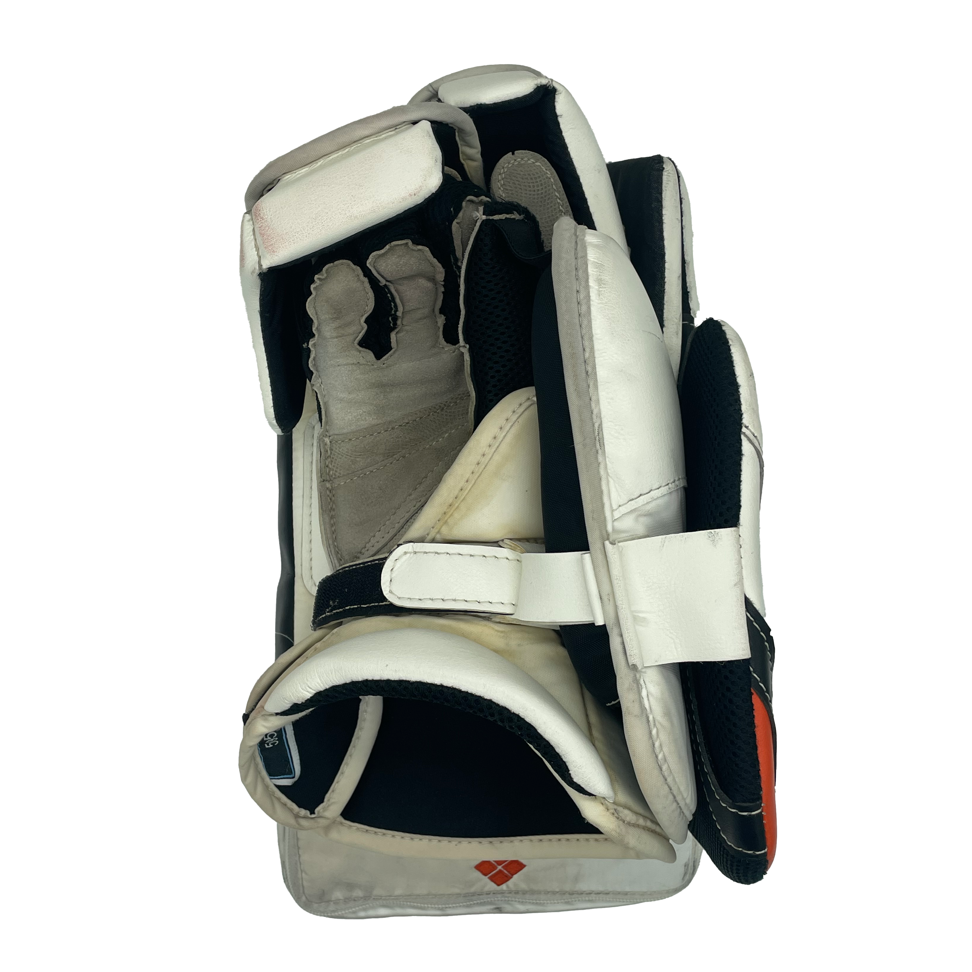 Véritable HZRDUS PX4 - Bloqueur de gardien de but professionnel d'occasion - Felix Sandström (blanc/orange)