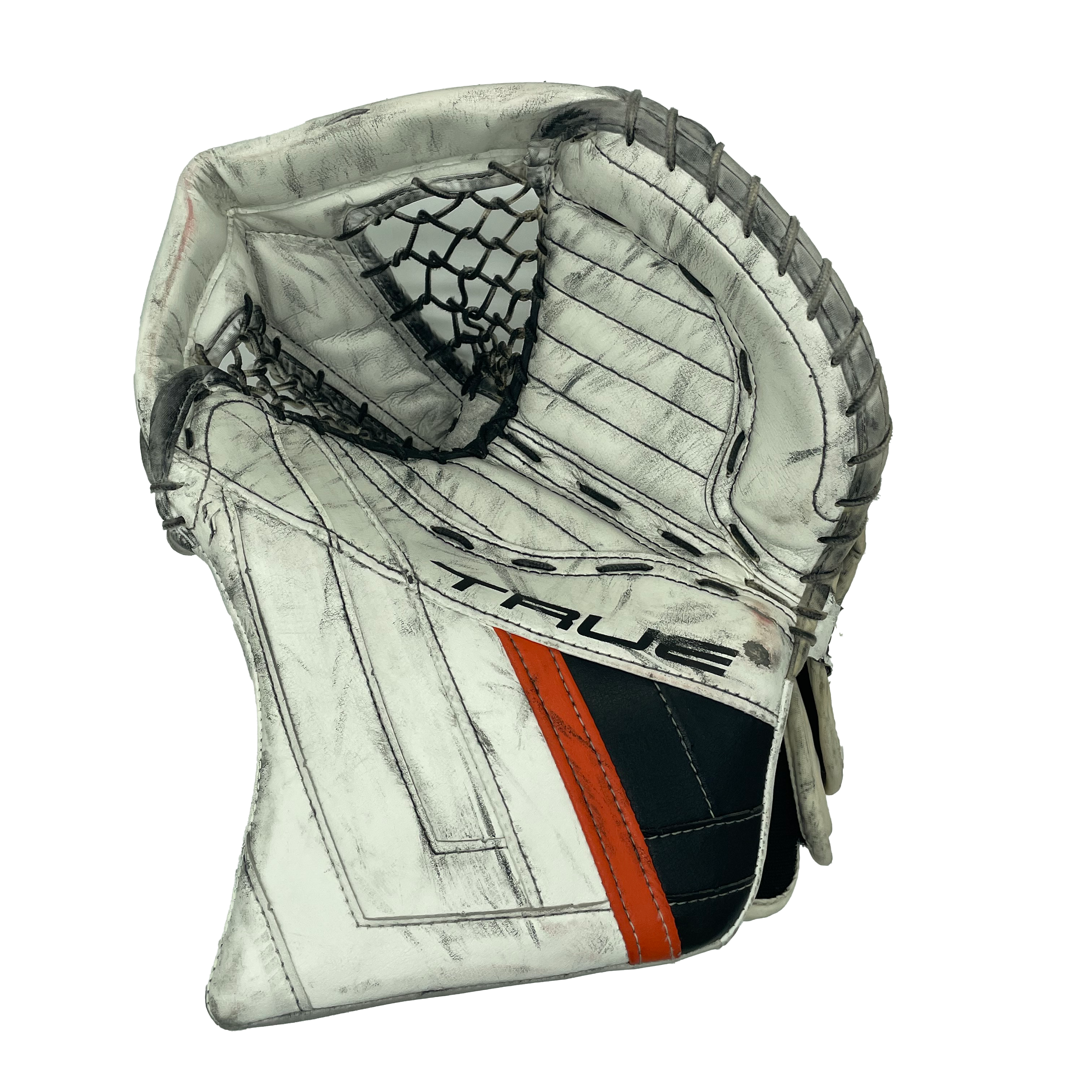 True HZRDUS PX4 - Used Pro Stock Goalie Full Set - Felix Sandstrom - (White/Black/Orange)