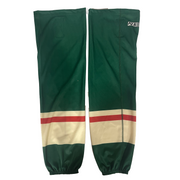 ECHL - Chaussettes de hockey K1 d'occasion (vert foncé/crème/rouge)