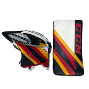 CCM Extreme Flex 5 - Ensemble de gants de gardien Pro Stock neufs - Oscar Dansk (noir/rouge/jaune)