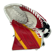 CCM Extreme Flex 5 - Gant de gardien de but de la LNH d'occasion - Jacob Markstrom (blanc/rouge/jaune)