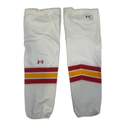 NCAA - Nouvelles chaussettes de hockey Under Armour (blanc/rouge/jaune)
