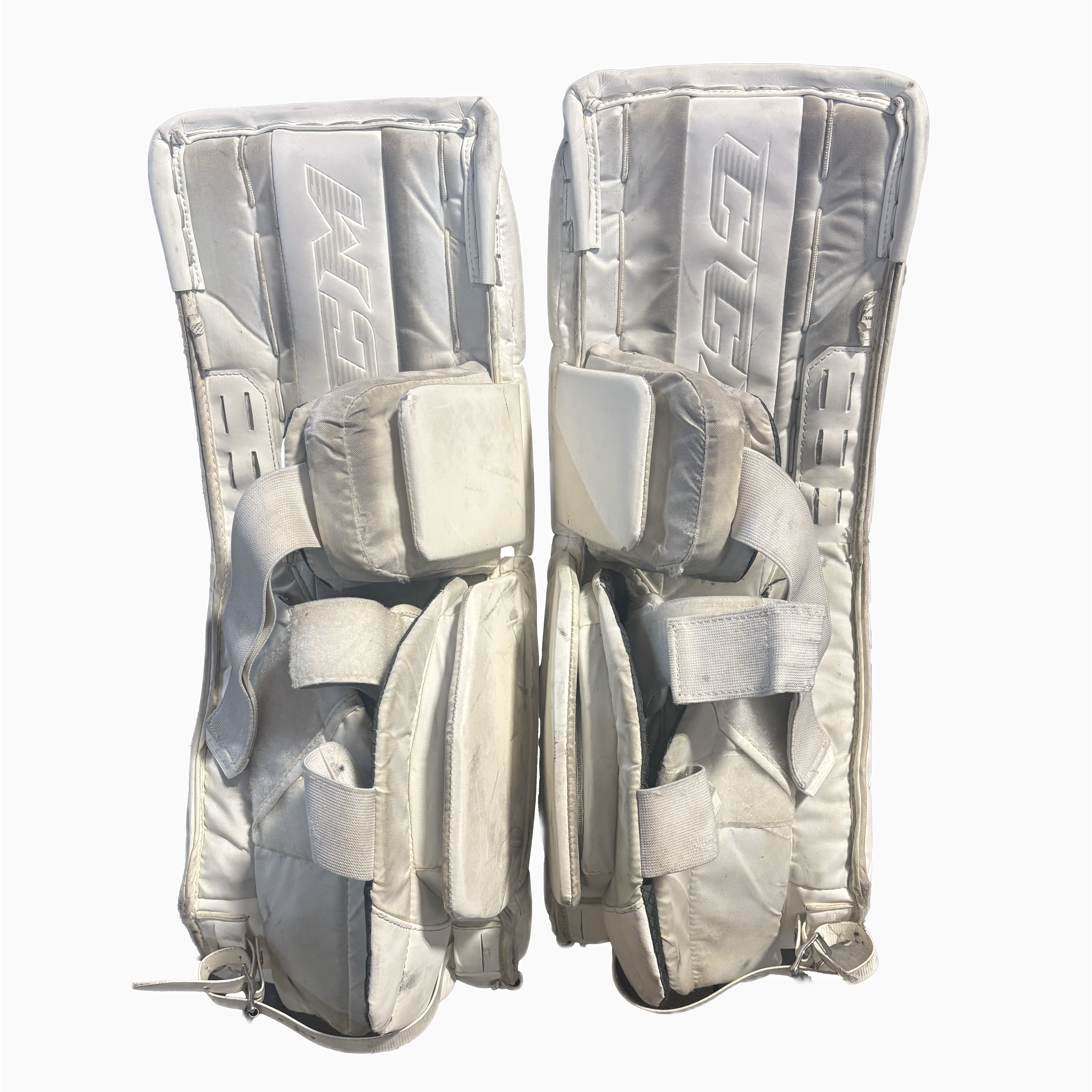 CCM Extreme Flex 5.5 - Used Junior Goalie Pad Set (White)
