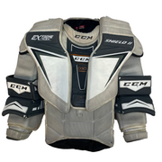CCM Extreme Flex Shield II - Plastron de gardien de but Pro Stock d'occasion (gris/blanc)