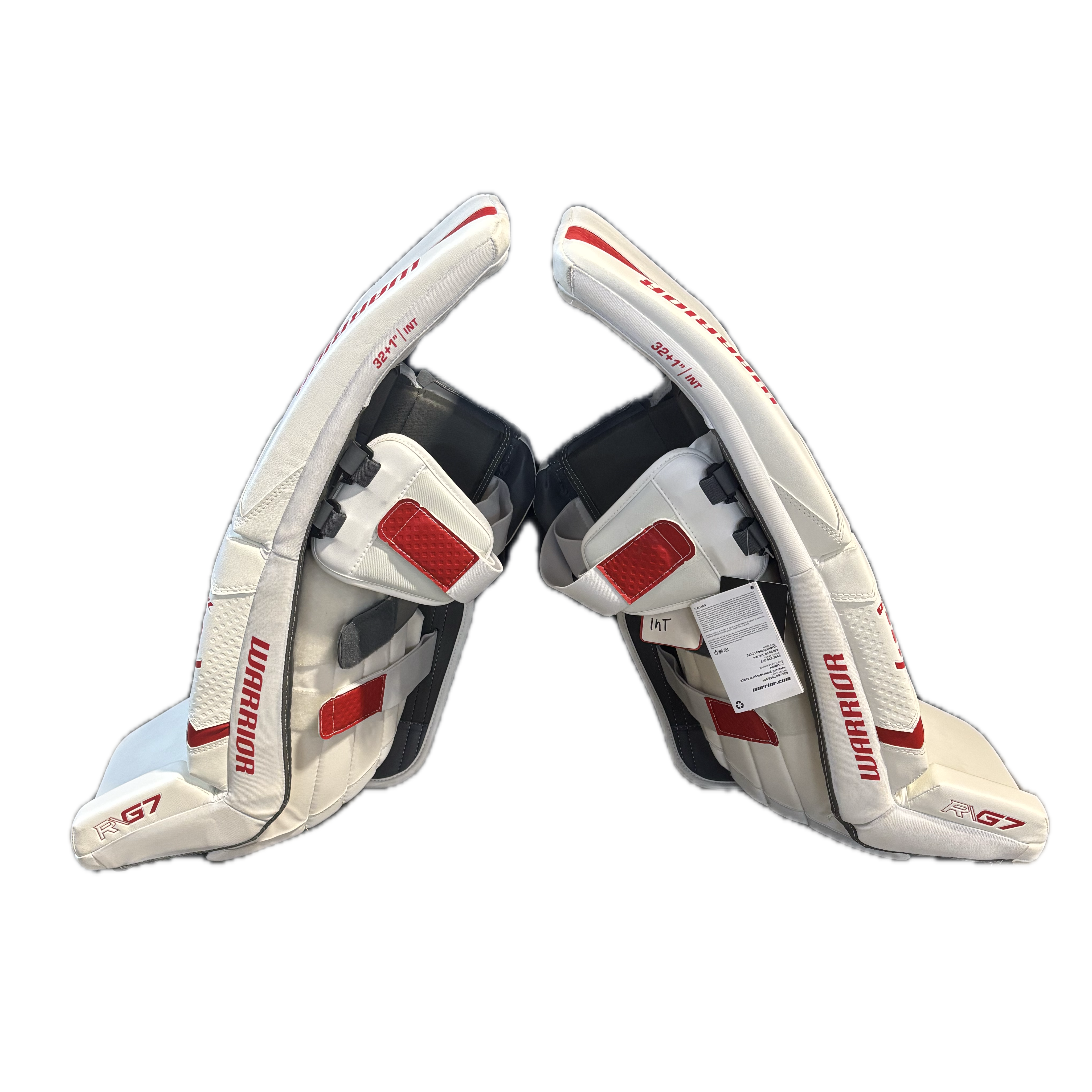 Warrior RG7 Pro - New Goalie Pad Set - Intermediate (White/Red)