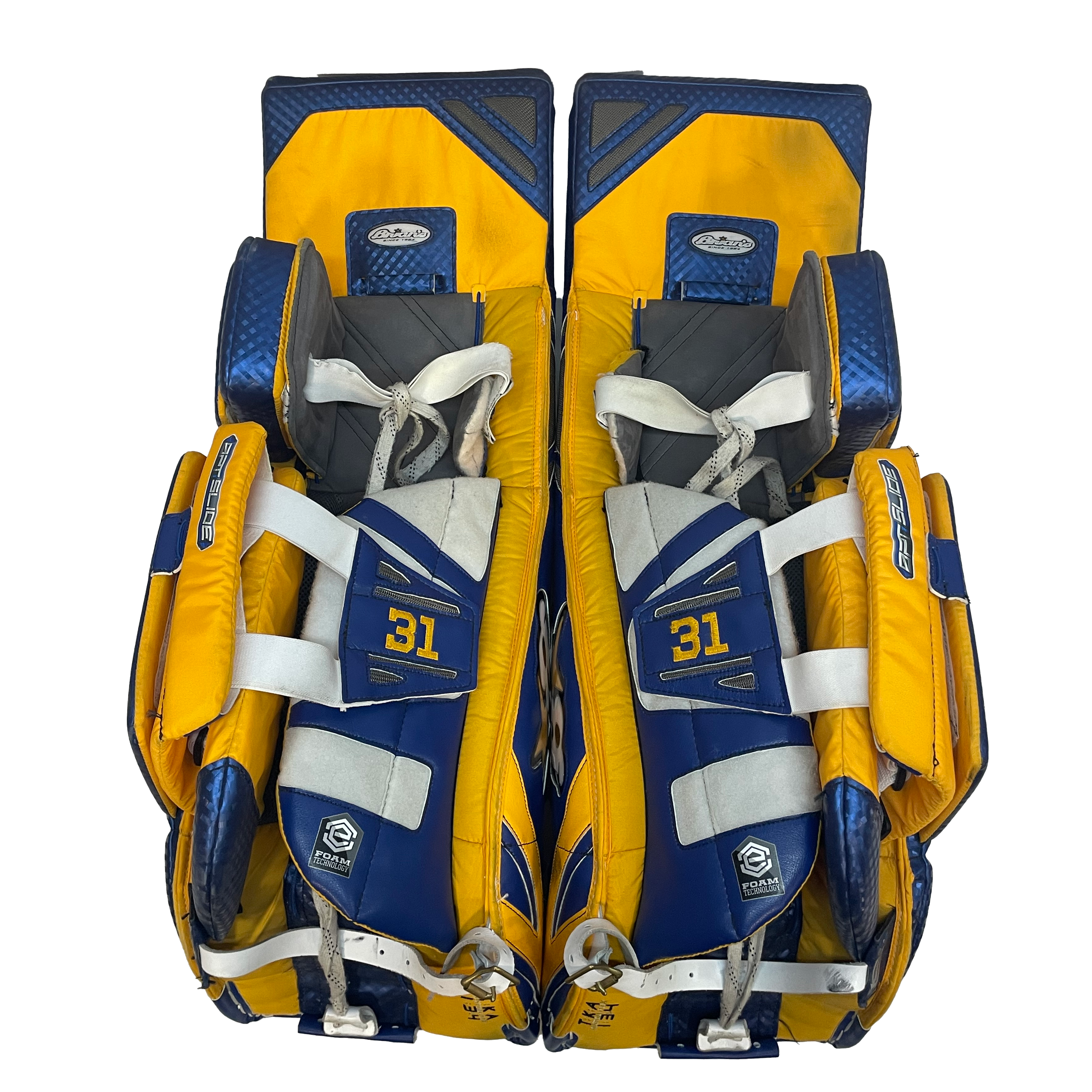 Brians Gnetik 4 - Ensemble complet de gardien de but senior Pro Stock d'occasion (bleu/jaune)