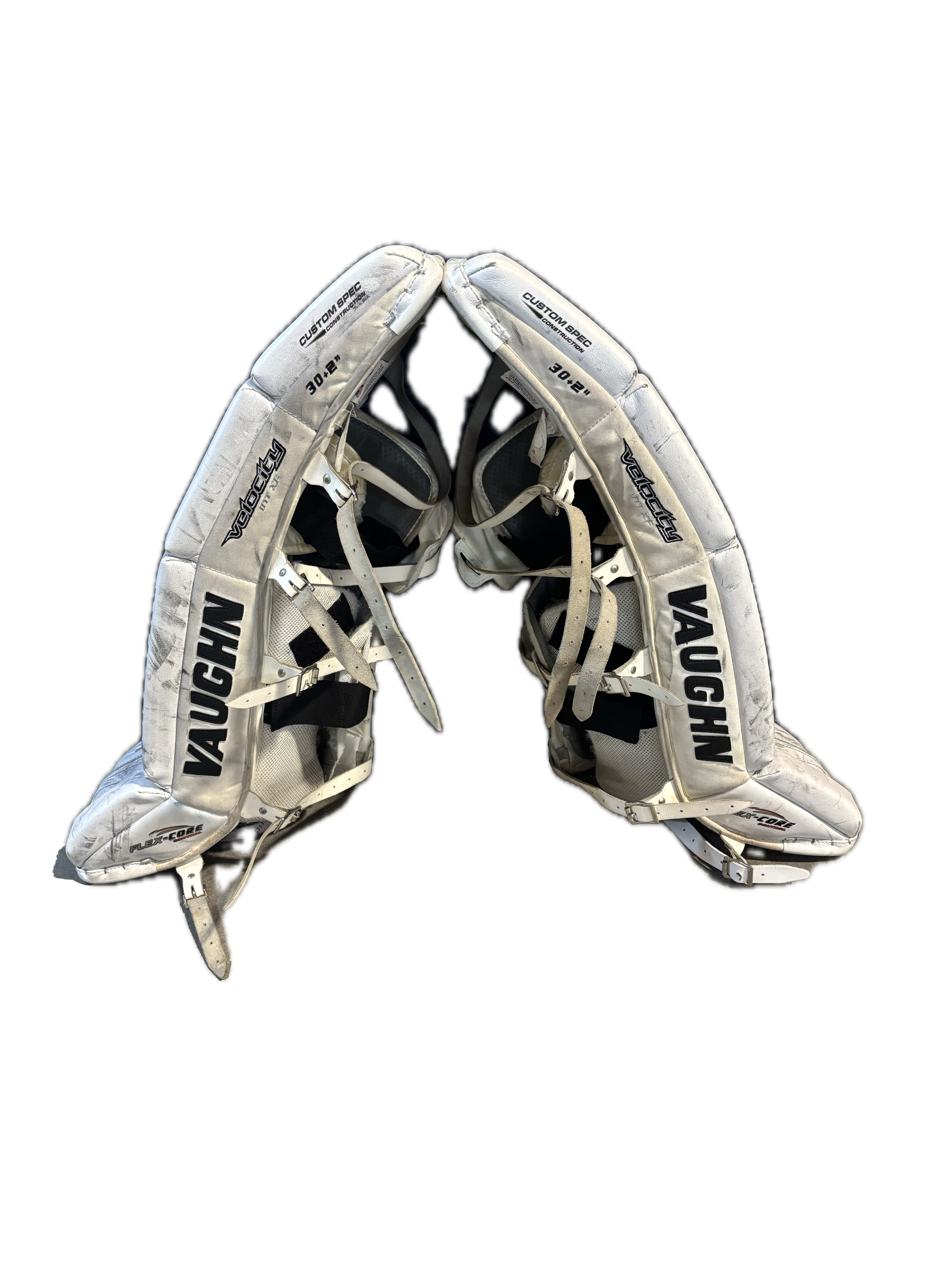 Vaughn Velocity V7 - Used Intermediate Goalie Pads (White)