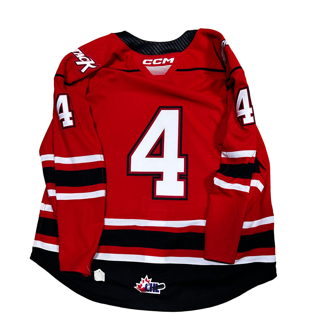 OHL - Owen Sound Attack Game Issue Jersey (Red/Black/White)