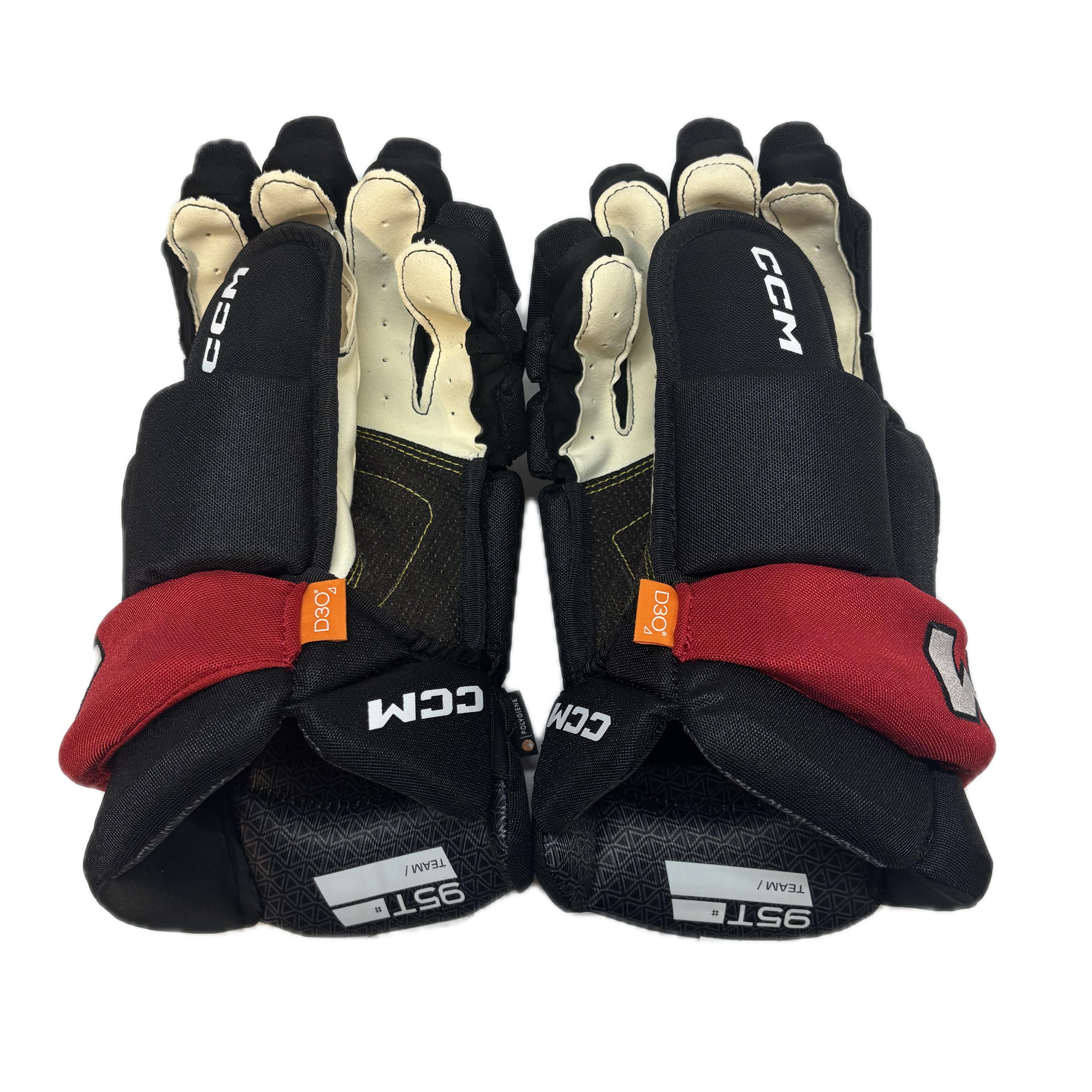 CCM HG95T - Pro Stock Hockey Glove (Black/Red)