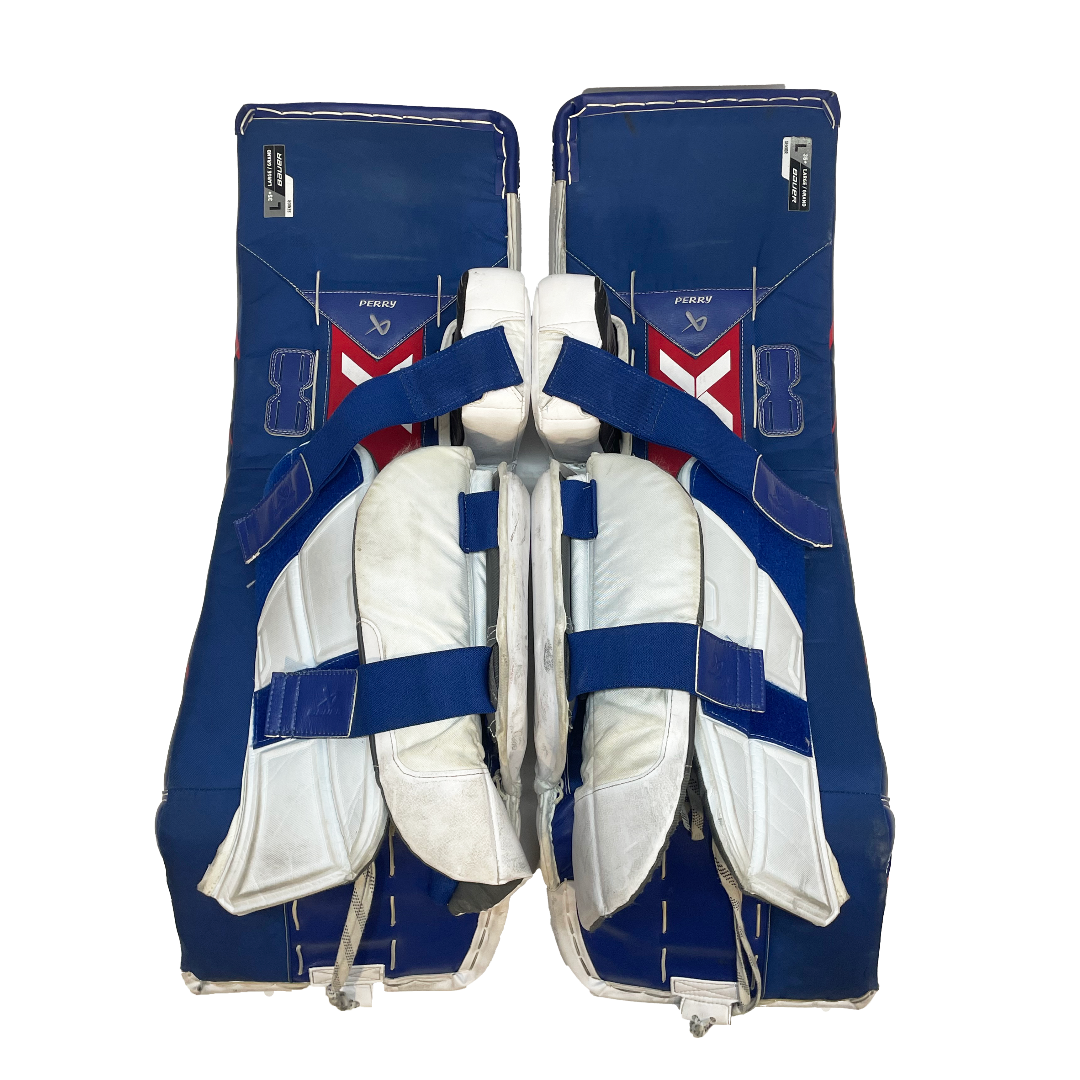 Bauer Vapor Hyperlite 2 - Ensemble de gardien de but complet Pro Stock Senior d'occasion (blanc/bleu/rouge)