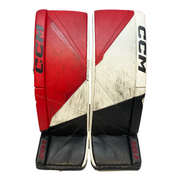 CCM AXIS 2 - Used Pro Stock Goalie Pads (White/Red/Black)