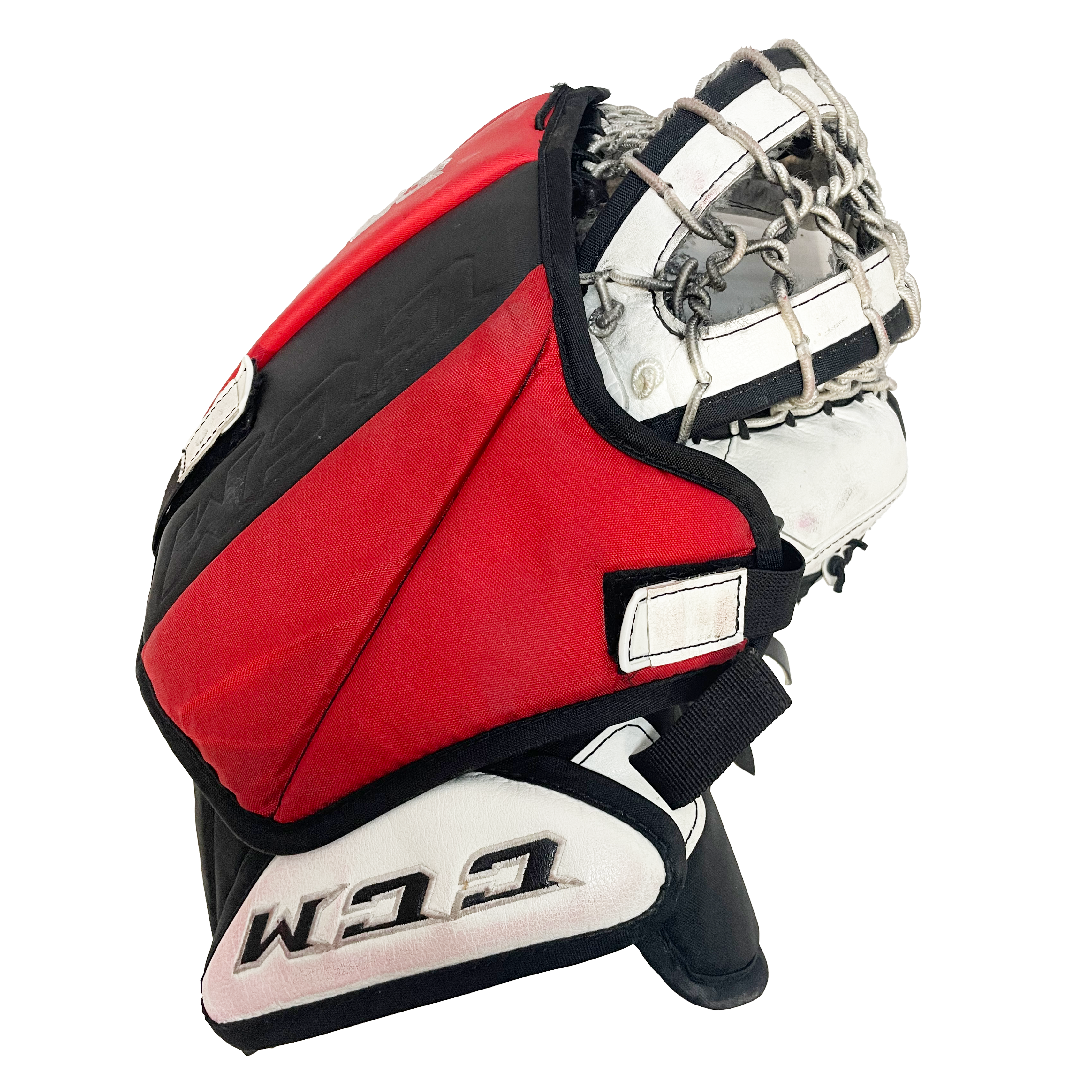 CCM Extreme Flex 5 - Used Pro Stock Goalie Glove (White/Red/Black)
