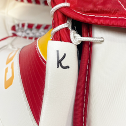 CCM Extreme Flex 6 - Pro Stock NHL Goalie Glove - Jacob Markstrom (White/Red/Yellow)