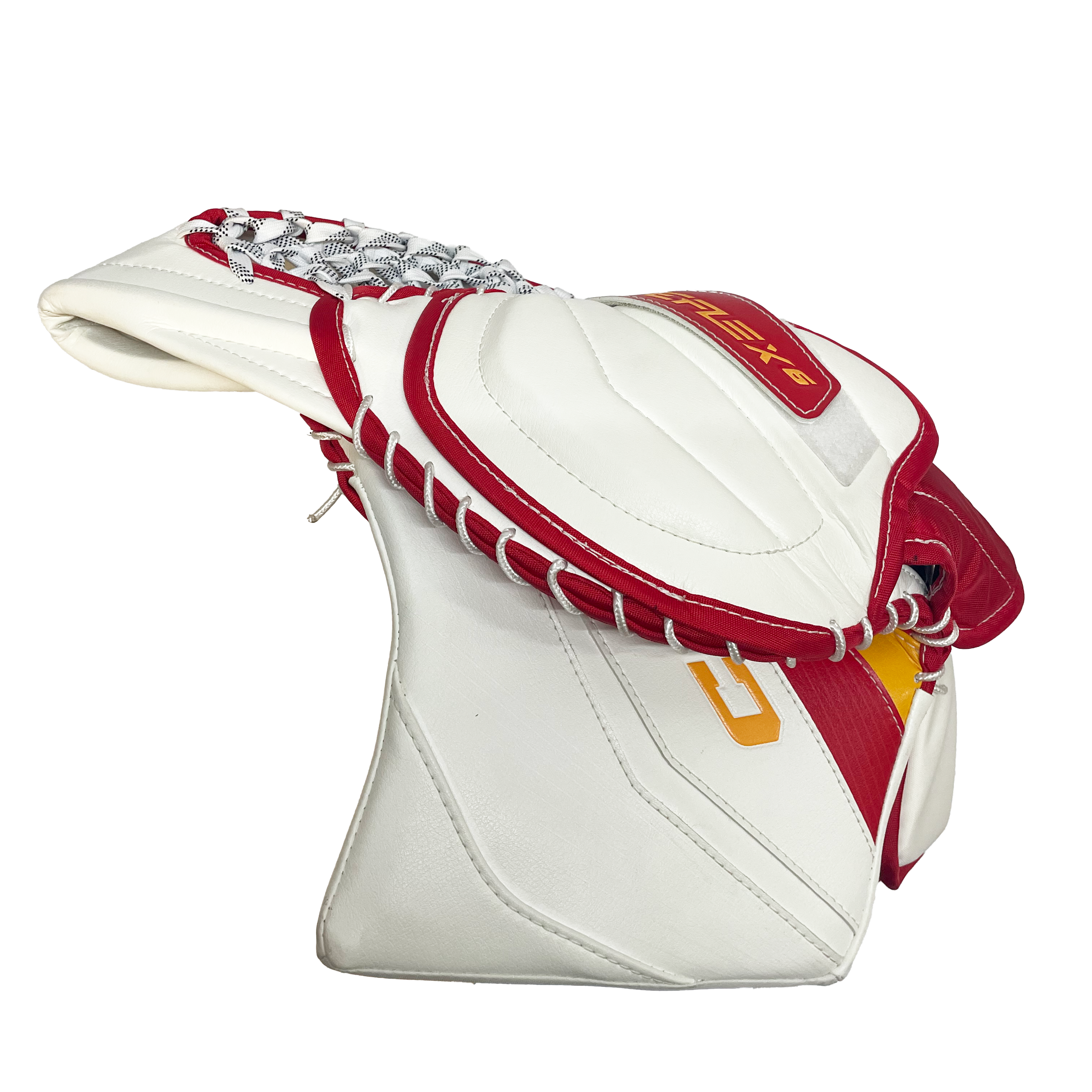 CCM Extreme Flex 6 - Pro Stock NHL Goalie Glove - Jacob Markstrom (White/Red/Yellow)