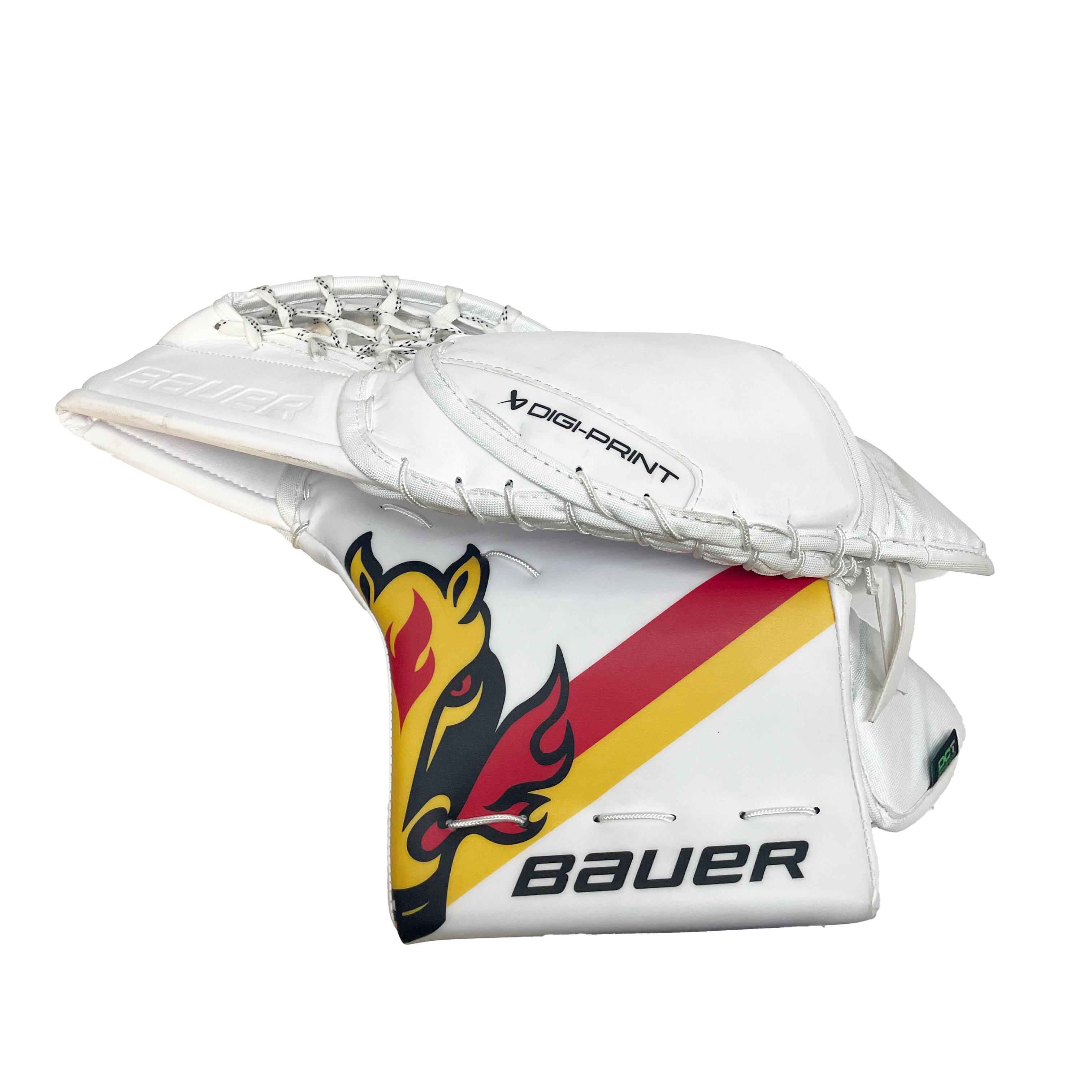Bauer Vapor Hyperlite 2 - NHL Pro Stock NHL Goalie Glove - Dan Vladar (White/Red/Yellow)