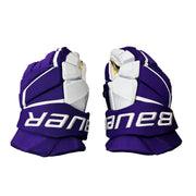 Bauer Vapor Hyperlite - NCAA Pro Stock Hockey Gloves (Purple/White)