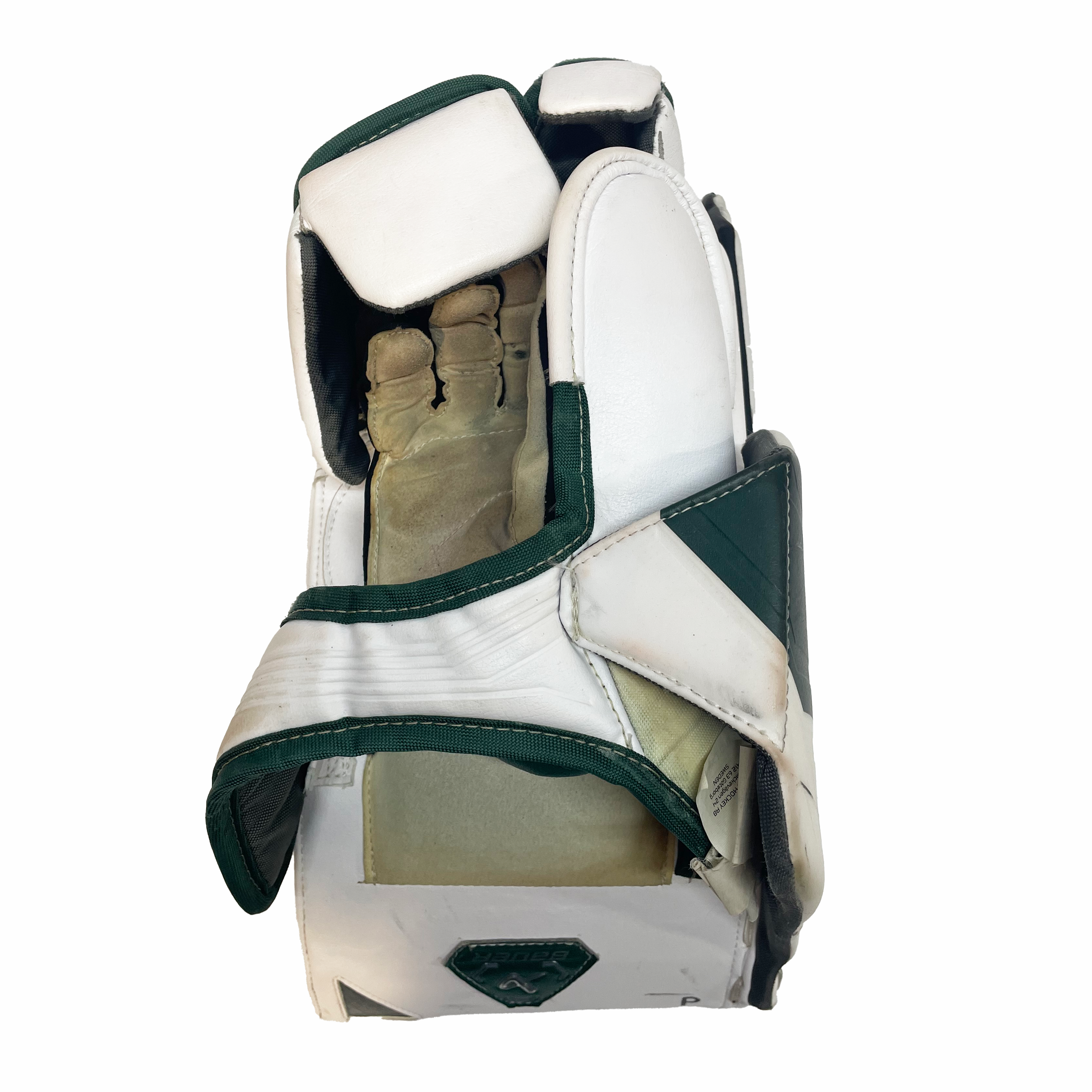 Bauer Supreme Shadow - Used Pro Stock Goalie Blocker (White/Green/Red)