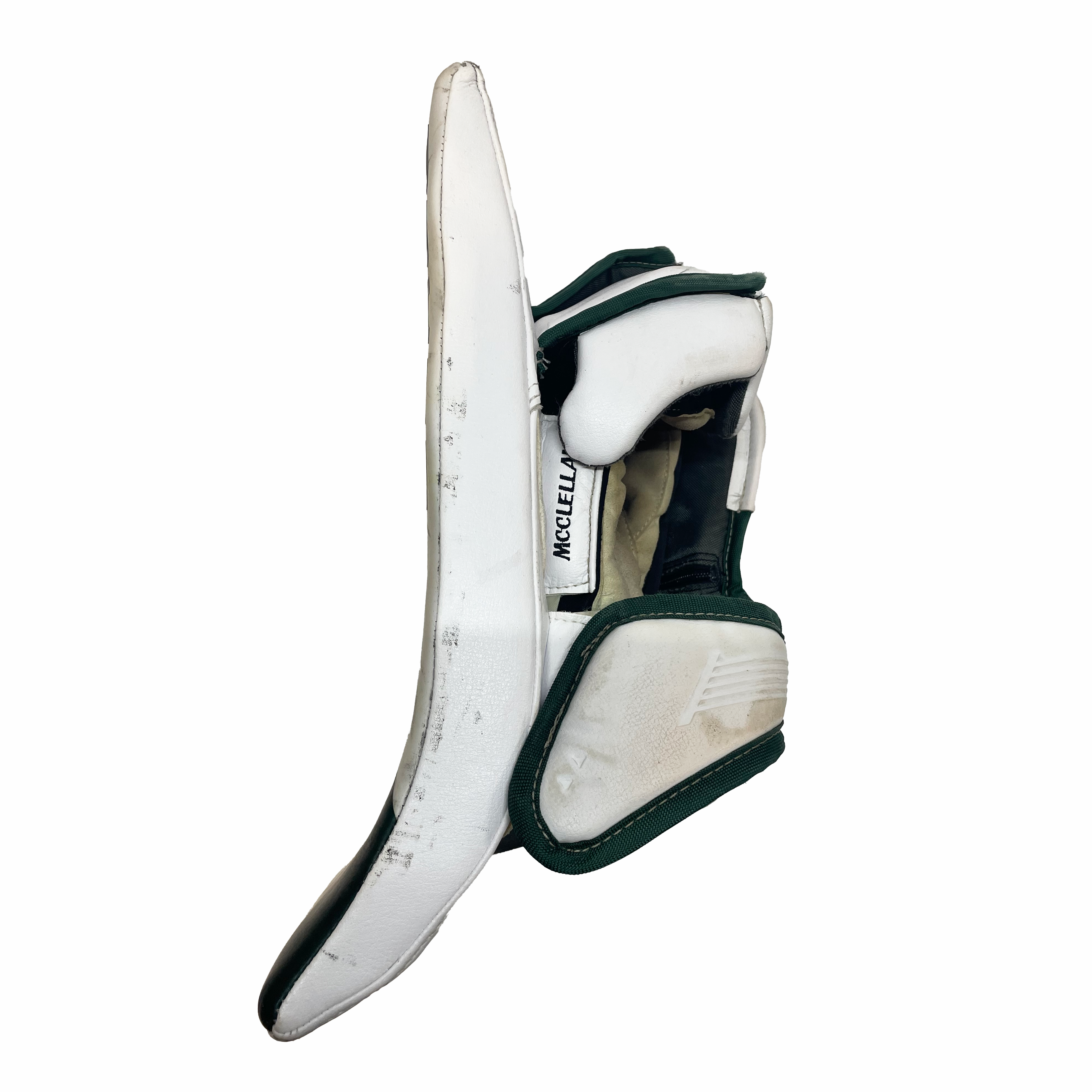 Bauer Supreme Shadow - Used Pro Stock Goalie Blocker (White/Green/Red)