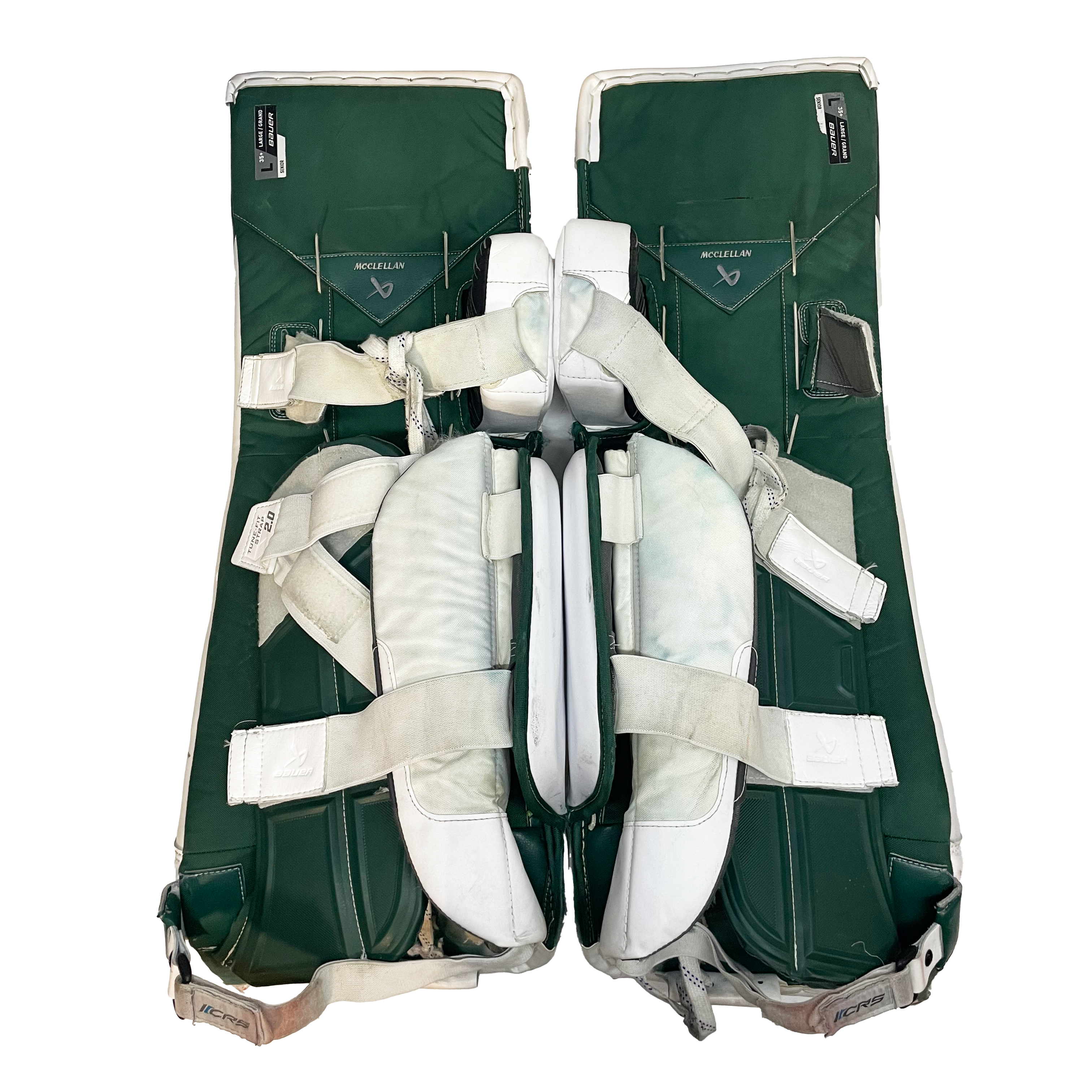 Bauer Supreme Shadow - Used Pro Stock Goalie Pads (White/Green/Red)