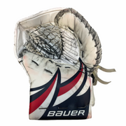 Bauer Supreme Mach - Gant de gardien de but Pro Stock d'occasion (blanc/bleu marine/rouge)