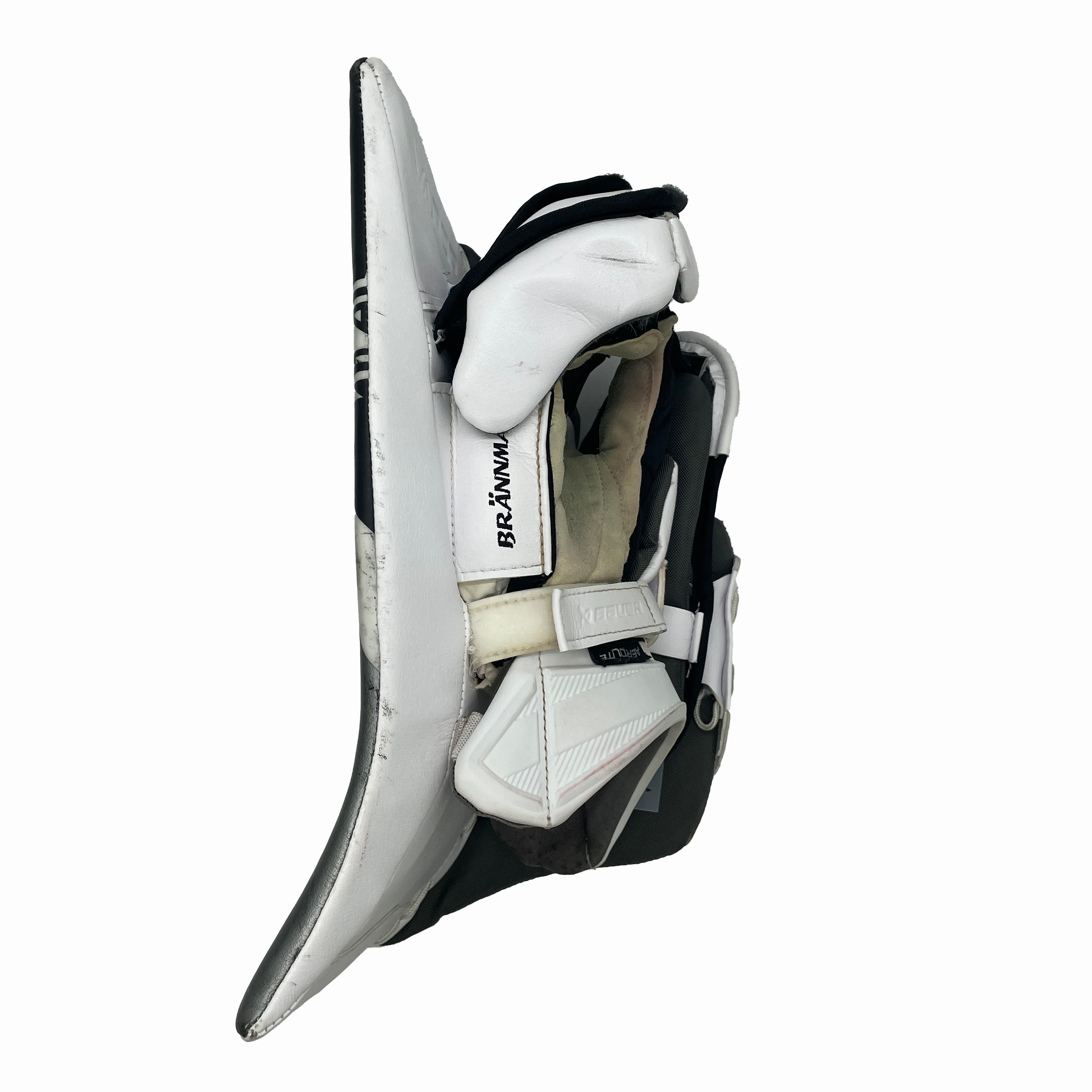 Bauer Vapor Hyperlite 2 - Used NCAA Pro Stock Goalie Blocker (Black/White/Silver)