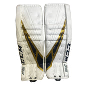 CCM Extreme Flex 4 - Used Pro Stock Goalie Pads (White/Navy/Gold)