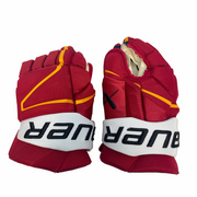 Bauer Vapor Hyperlite - Gant NHL Pro Stock - Flames de Calgary (Rouge/Jaune/Blanc)