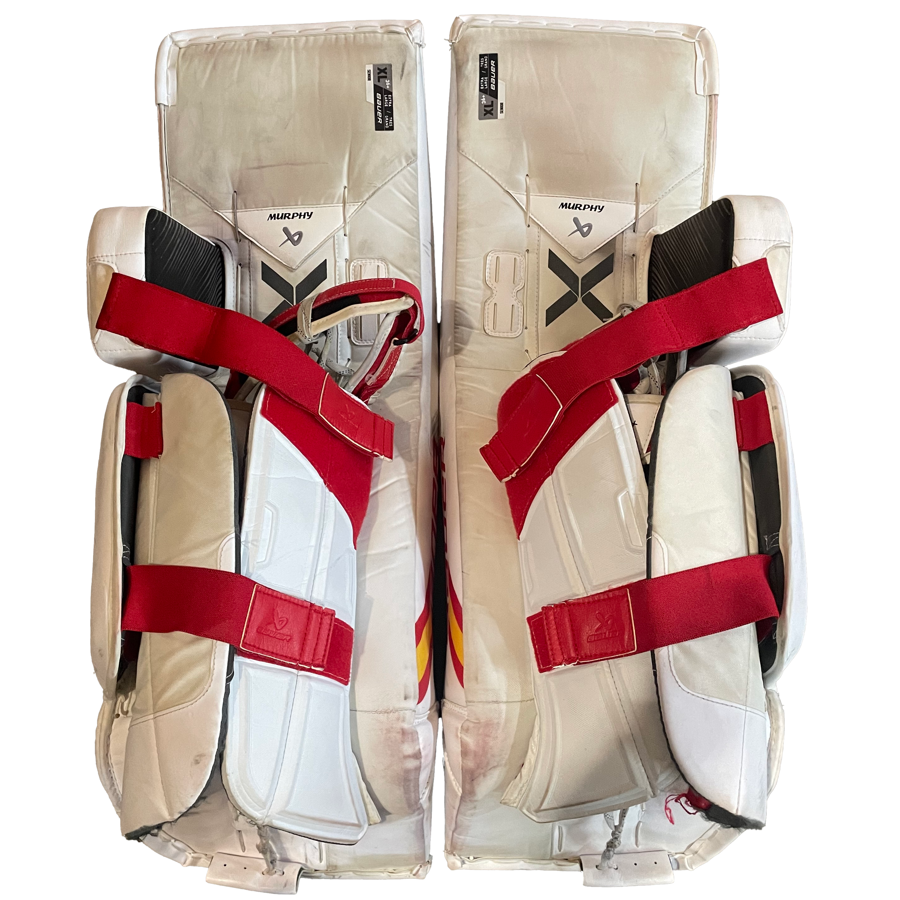 Bauer Vapor Hyperlite 2 - Used Pro Stock Goalie Full Set (White/Red/Yellow)