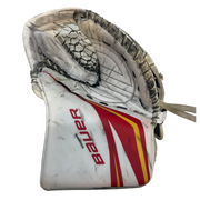Bauer Vapor Hyperlite 2 - Used AHL Pro Stock Goalie Glove (White/Red/Yellow)