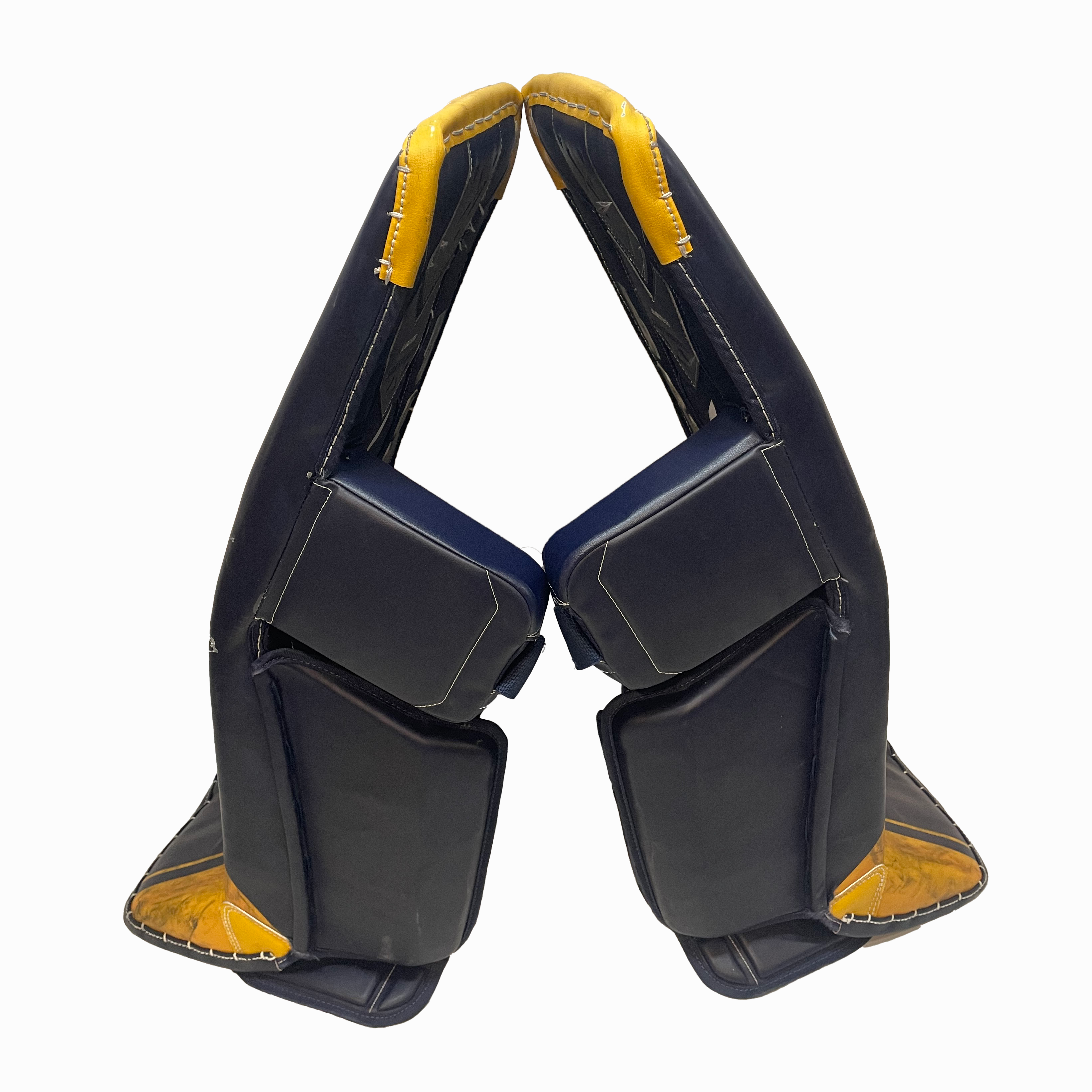 Bauer Supreme Shadow - Used Pro Stock Goalie Pads (Navy/Yellow)